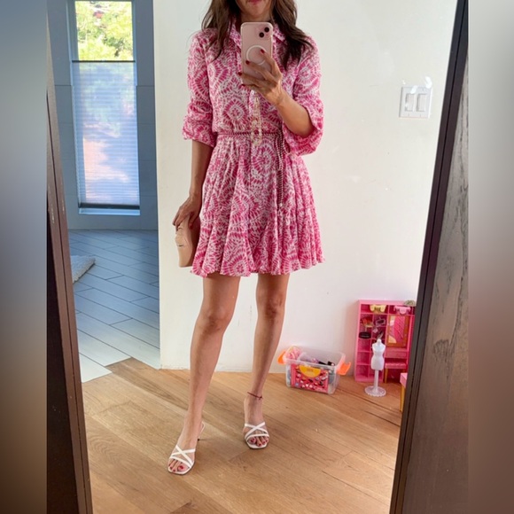 Zara pink printed Mini Dress - Picture 3 of 4